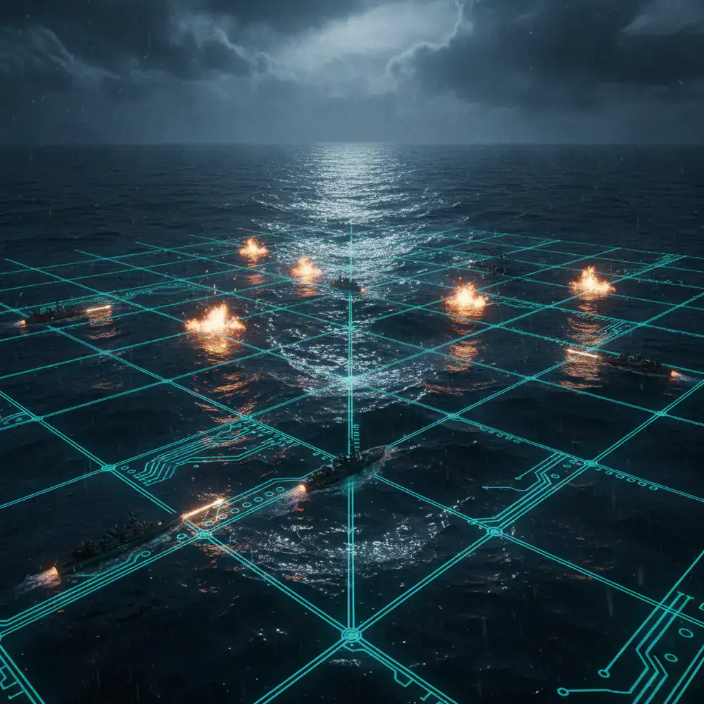 Detalle de la cuadrícula oceánica de combate